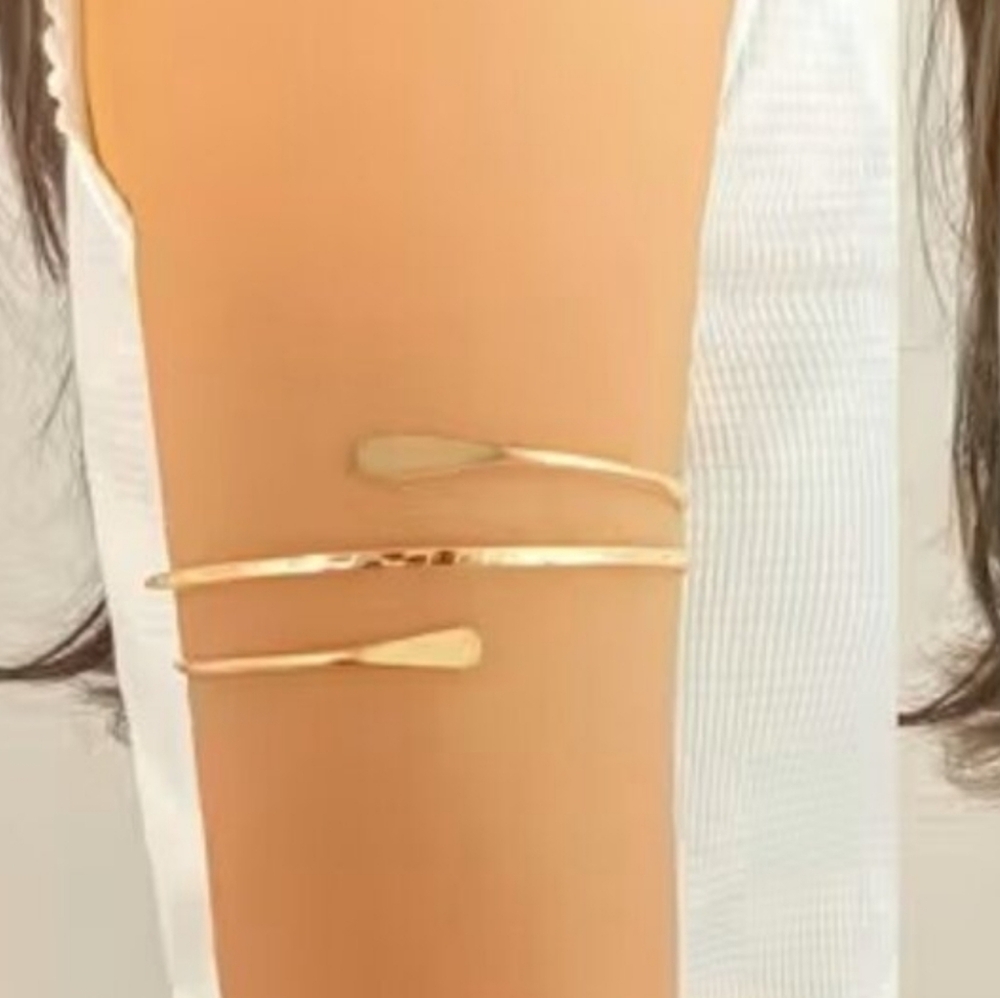 2 Pcs Upper Arm Cuff Bracelets Boho Hippie Armlet Goddess Simple Egyptian Greek - Picture 3 of 7